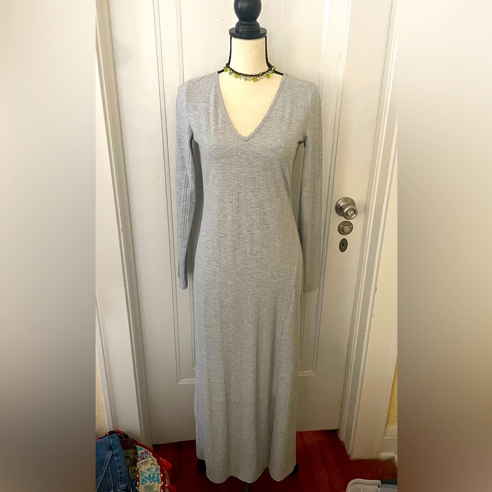 Nordstrom NWT Willow Maxi Long‎ Sleeve Dress VNeck Thermal Style size Small